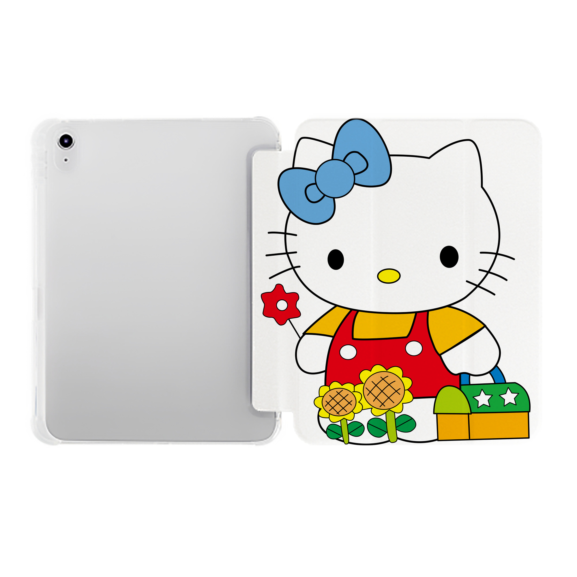 （画像用） Hello Kitty ハローキティ IPad ケース ペン収納付き 三つ折りスタンド PUレザー×シリコン 対応機種9.5/10.5/10.9インチ